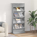 vidaXL Tijdschriftenrek Zwart Eiken 70 x 41 x 156 cm Bewerkt hout