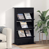 vidaXL Tijdschriftenrek Zwart Eiken 70 x 41 x 156 cm Bewerkt hout