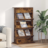 vidaXL Tijdschriftenrek Zwart Eiken 70 x 41 x 156 cm Bewerkt hout