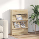 vidaXL Tijdschriftenrek Zwart Eiken 70 x 41 x 156 cm Bewerkt hout