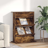vidaXL Tijdschriftenrek Zwart Eiken 70 x 41 x 156 cm Bewerkt hout