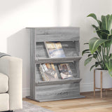vidaXL Tijdschriftenrek Zwart Eiken 70 x 41 x 156 cm Bewerkt hout