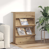 vidaXL Tijdschriftenrek Zwart Eiken 70 x 41 x 156 cm Bewerkt hout