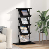 vidaXL Tijdschriftenrek Zwart Eiken 68 x 40 x 123.5 cm Bewerkt hout