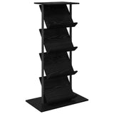 vidaXL Tijdschriftenrek Zwart Eiken 68 x 40 x 123.5 cm Bewerkt hout