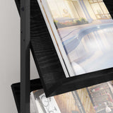 vidaXL Tijdschriftenrek Zwart Eiken 68 x 40 x 123.5 cm Bewerkt hout