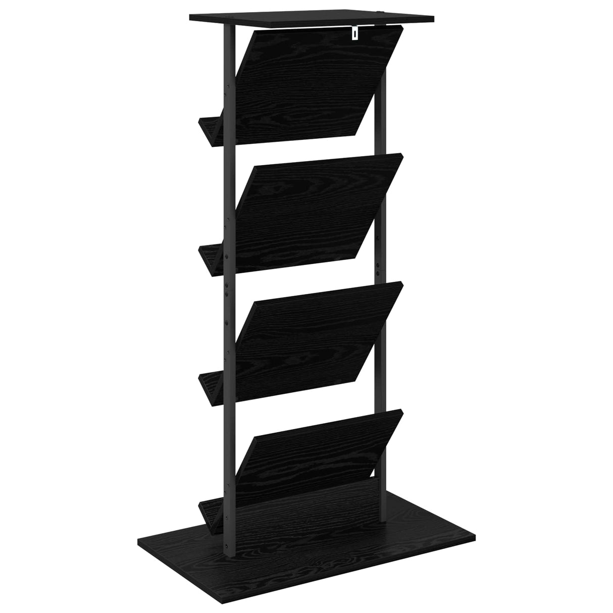 vidaXL Tijdschriftenrek Zwart Eiken 68 x 40 x 123.5 cm Bewerkt hout