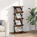 vidaXL Tijdschriftenrek Zwart Eiken 68 x 40 x 123.5 cm Bewerkt hout