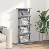 vidaXL Tijdschriftenrek Zwart Eiken 68 x 40 x 123.5 cm Bewerkt hout