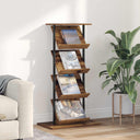 vidaXL Tijdschriftenrek Zwart Eiken 68 x 40 x 123.5 cm Bewerkt hout