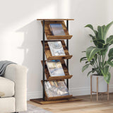 vidaXL Tijdschriftenrek Zwart Eiken 68 x 40 x 123.5 cm Bewerkt hout
