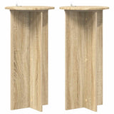 vidaXL Plantenstand 2 pcs Zwart 40 x 40 x 80 cm Bewerkt hout