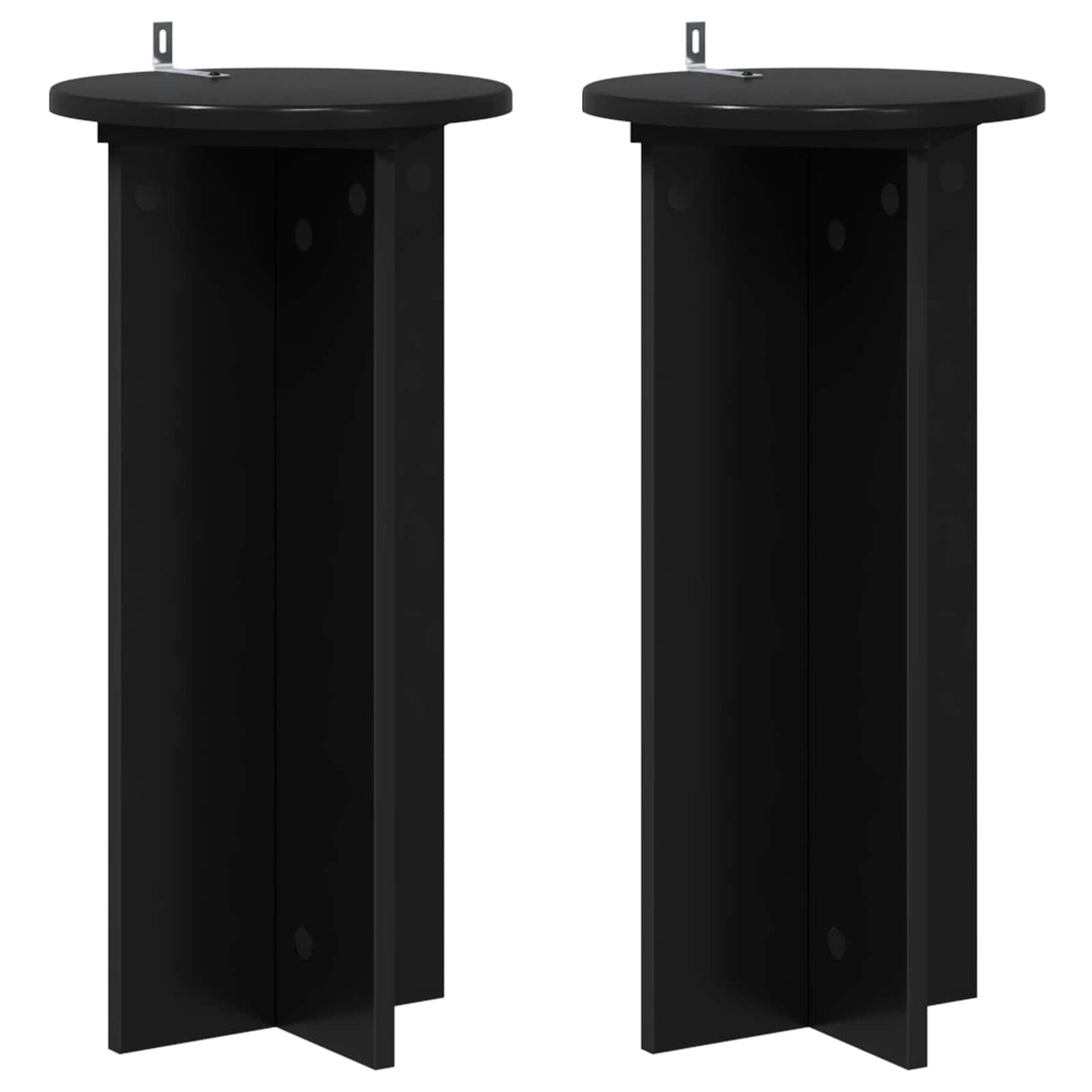 vidaXL Plantenstand 2 pcs Zwart 40 x 40 x 80 cm Bewerkt hout