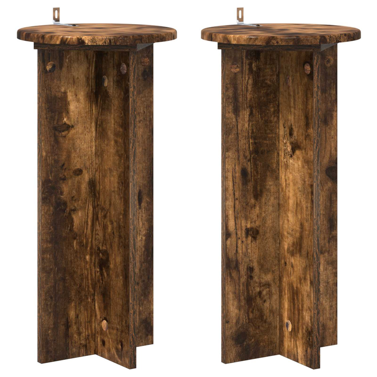 vidaXL Plantenstand 2 pcs Zwart 40 x 40 x 80 cm Bewerkt hout