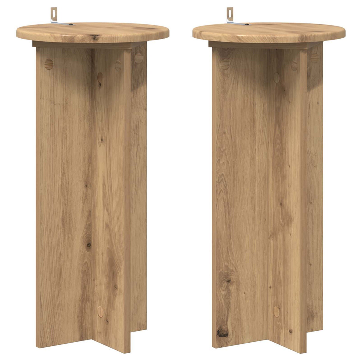 vidaXL Plantenstand 2 pcs Zwart 40 x 40 x 80 cm Bewerkt hout