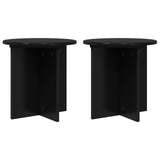 vidaXL Plantenstand 2 pcs Zwart 40 x 40 x 80 cm Bewerkt hout