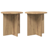 vidaXL Plantenstand 2 pcs Zwart 40 x 40 x 80 cm Bewerkt hout