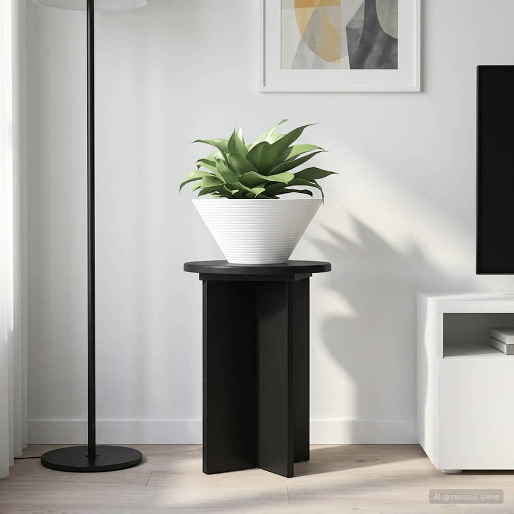 vidaXL Plantenstand 2 pcs Zwart 40 x 40 x 80 cm Bewerkt hout