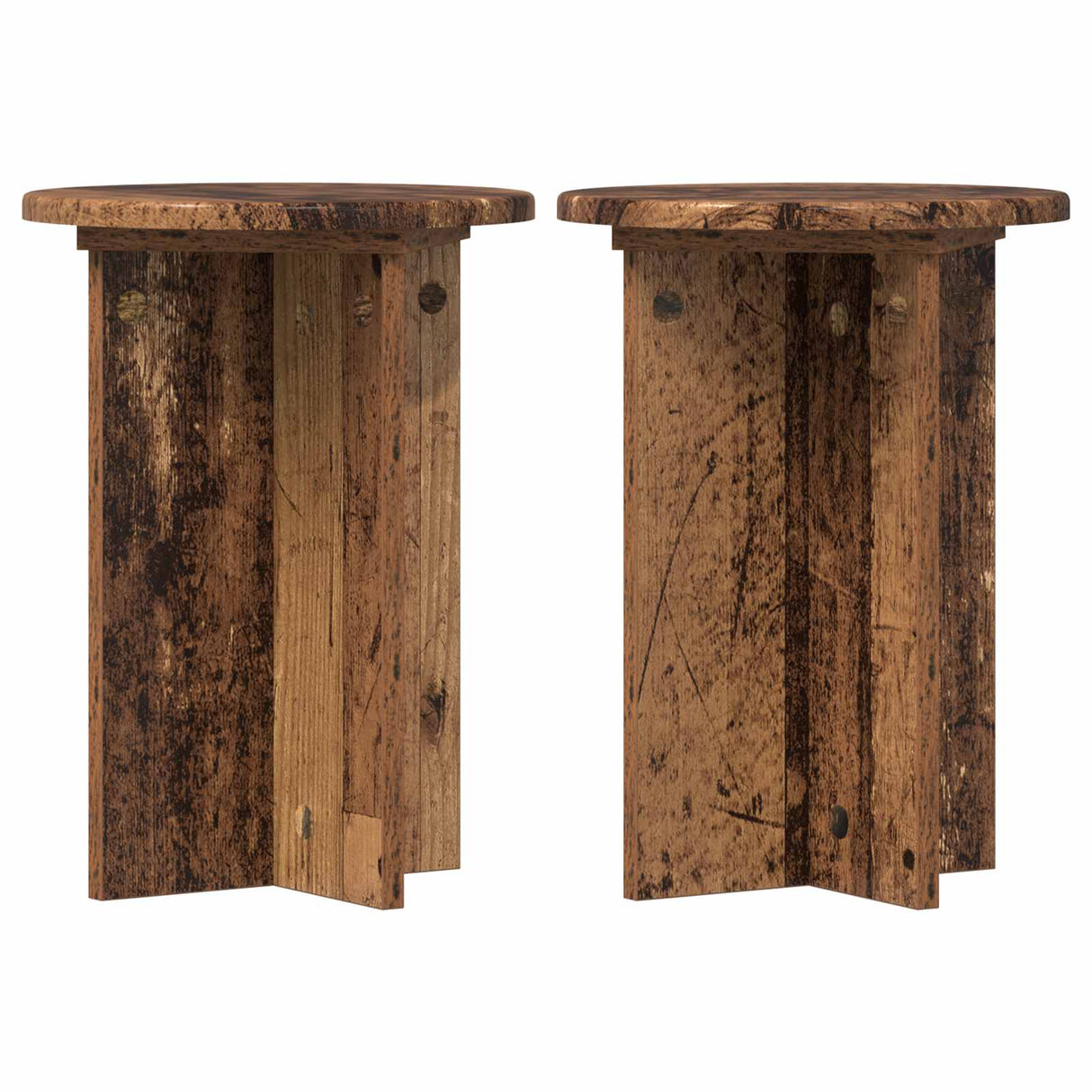 vidaXL Plantenstand 2 pcs Zwart 40 x 40 x 80 cm Bewerkt hout