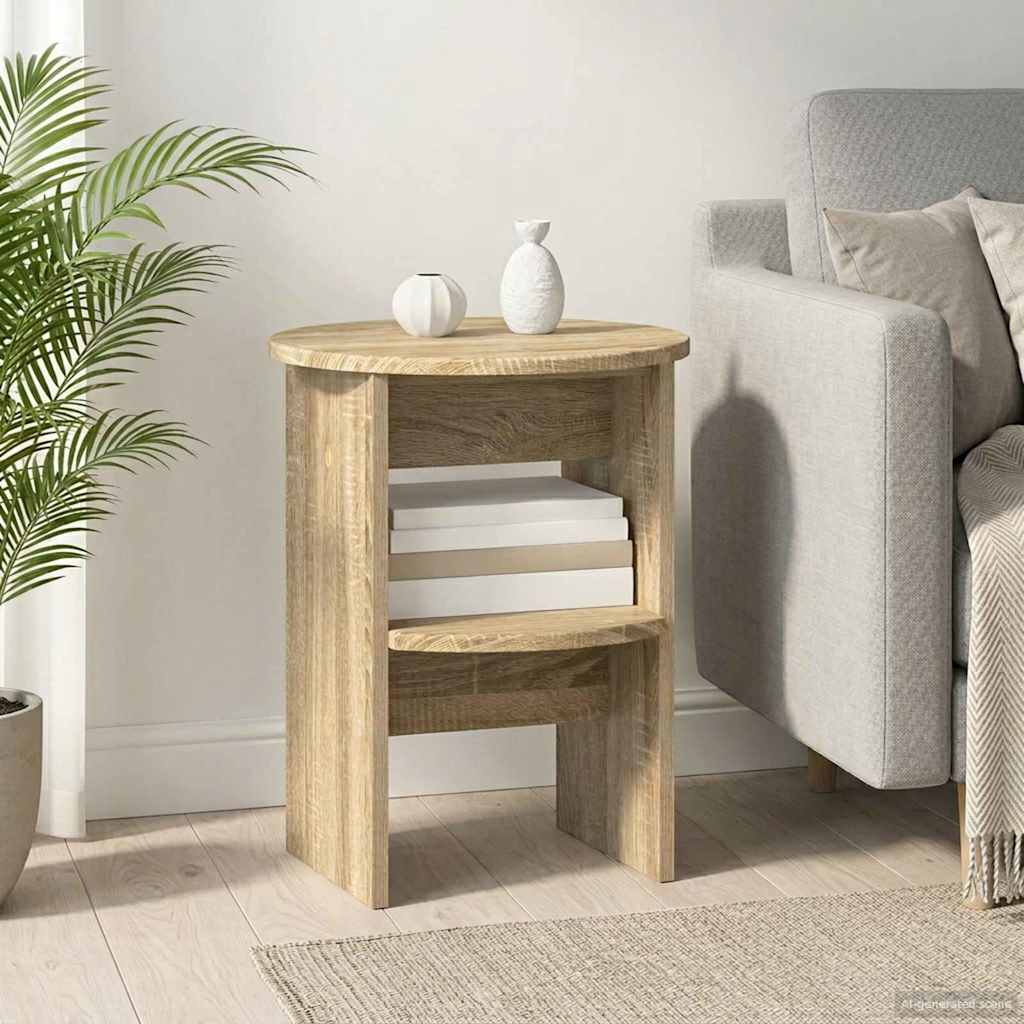 vidaXL Sideboard White Ø40 x 50 cm Engineered Wood