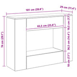 vidaXL 101 x 29 x 74 cm