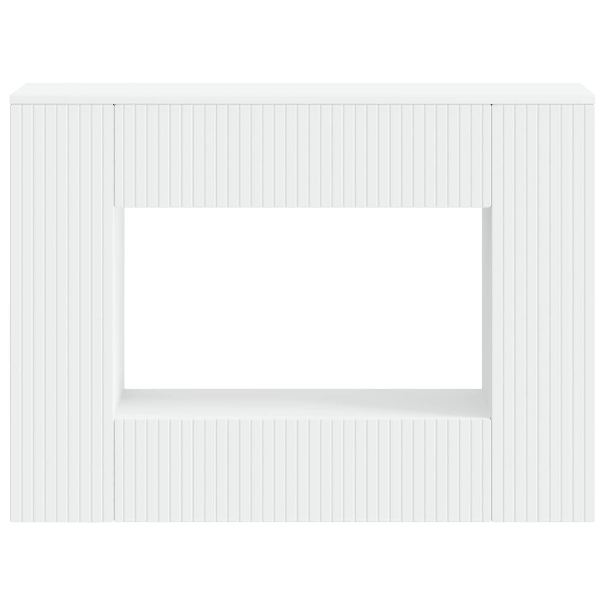 vidaXL Wandtafel Gestreept Wit 101 x 29 x 74 cm Geconstrueerd hout