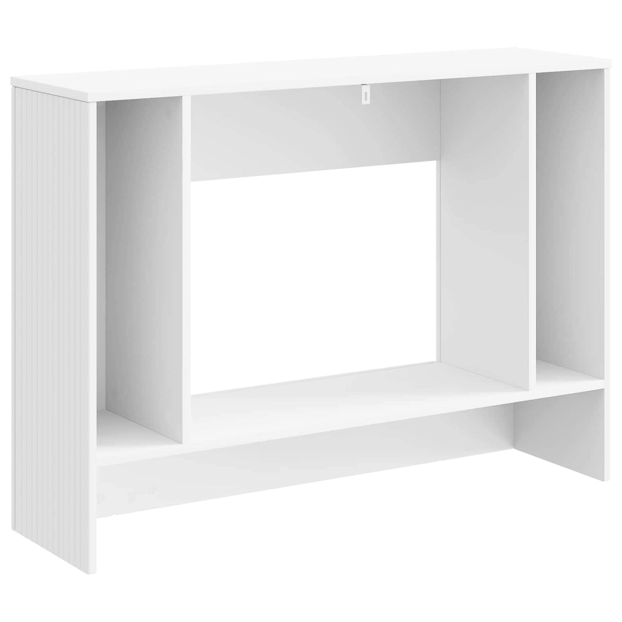vidaXL Wandtafel Gestreept Wit 101 x 29 x 74 cm Geconstrueerd hout