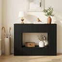 vidaXL Wandtafel Gestreept Wit 101 x 29 x 74 cm Geconstrueerd hout