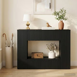 vidaXL Wandtafel Gestreept Wit 101 x 29 x 74 cm Geconstrueerd hout