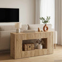 vidaXL Wandtafel Gestreept Wit 101 x 29 x 74 cm Geconstrueerd hout