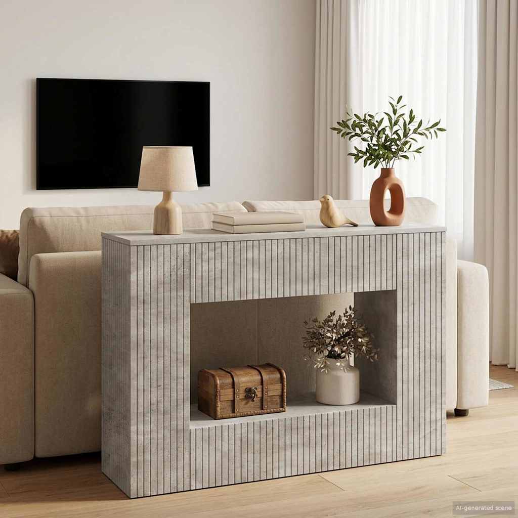 vidaXL Wandtafel Gestreept Wit 101 x 29 x 74 cm Geconstrueerd hout