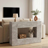 vidaXL Wandtafel Gestreept Wit 101 x 29 x 74 cm Geconstrueerd hout