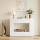 vidaXL Wandtafel Gestreept Wit 101 x 29 x 74 cm Geconstrueerd hout