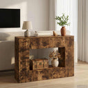vidaXL Wandtafel Gestreept Wit 101 x 29 x 74 cm Geconstrueerd hout