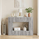 vidaXL Wandtafel Gestreept Wit 101 x 29 x 74 cm Geconstrueerd hout
