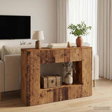 vidaXL Wandtafel Gestreept Wit 101 x 29 x 74 cm Geconstrueerd hout