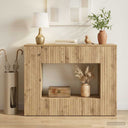 vidaXL Wandtafel Gestreept Wit 101 x 29 x 74 cm Geconstrueerd hout