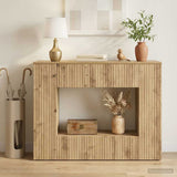 vidaXL Wandtafel Gestreept Wit 101 x 29 x 74 cm Geconstrueerd hout