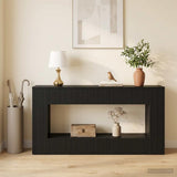 vidaXL Wandtafel Gestreept Wit 101 x 29 x 74 cm Geconstrueerd hout