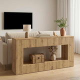 vidaXL Wandtafel Gestreept Wit 101 x 29 x 74 cm Geconstrueerd hout