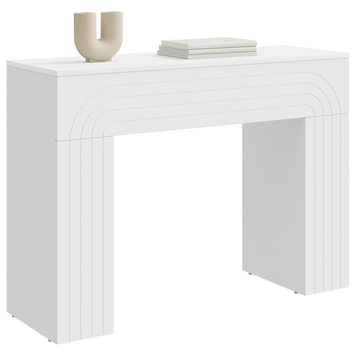 vidaXL Salontafel Wit 102 x 35 x 75 cm Bewerkt hout