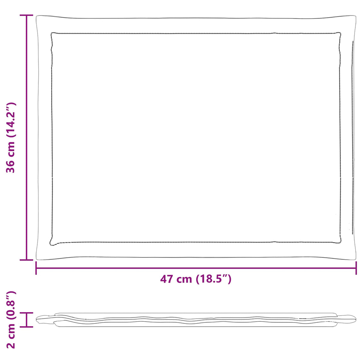vidaXL Seat Cushions 2 pcs Cream 47 x 36 x 2 cm Polyester