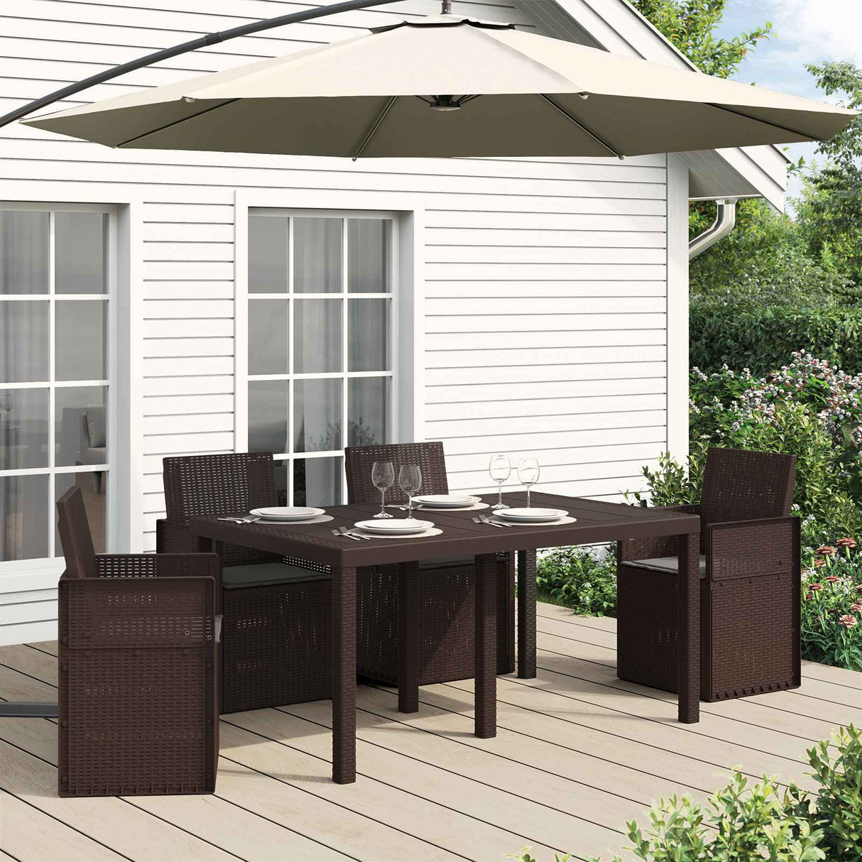 vidaXL Seat Cushions 2 pcs Cream 47 x 36 x 2 cm Polyester