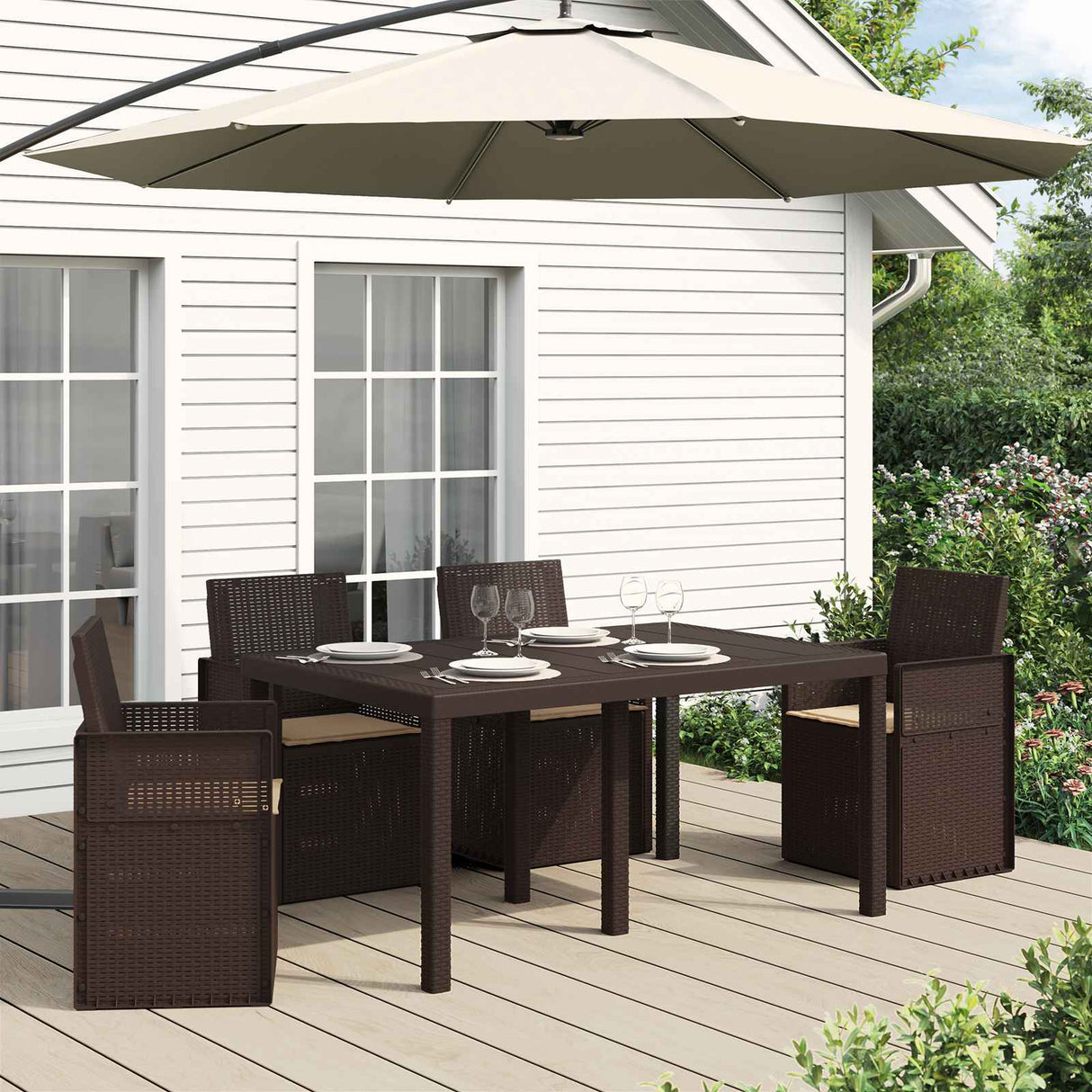 vidaXL Seat Cushions 2 pcs Cream 47 x 36 x 2 cm Polyester