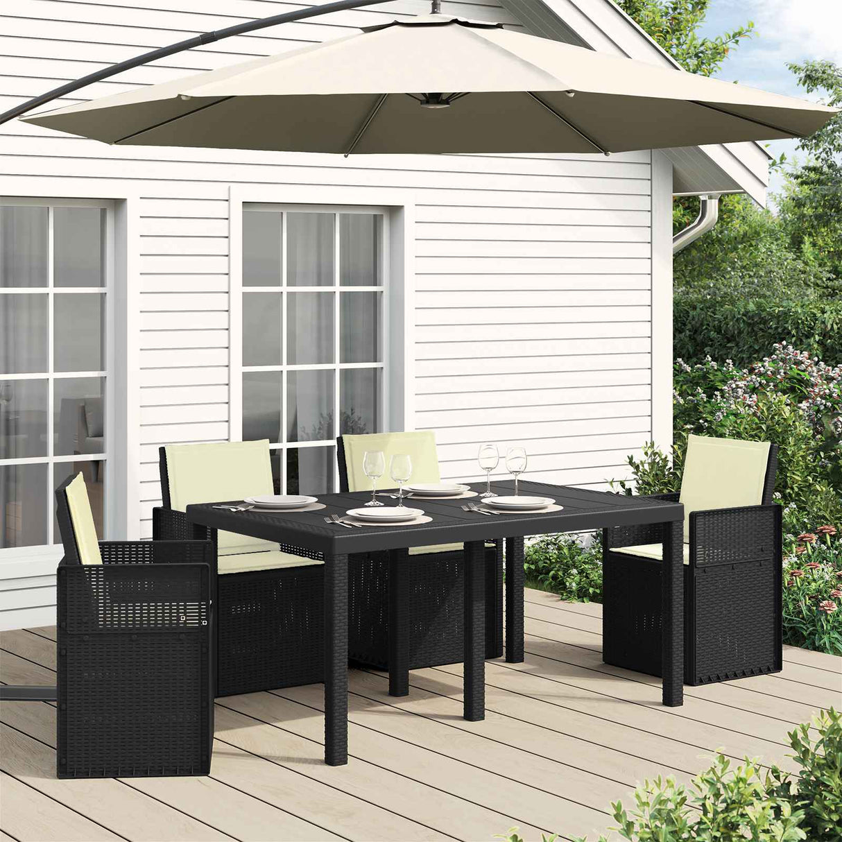 vidaXL Seat Cushions 2 pcs Cream 47 x 36 x 2 cm Polyester