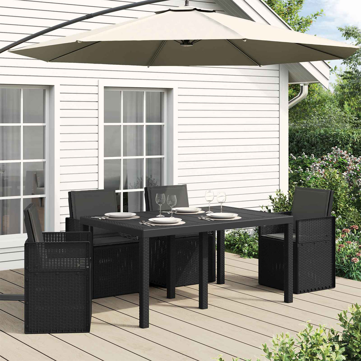 vidaXL Seat Cushions 2 pcs Cream 47 x 36 x 2 cm Polyester
