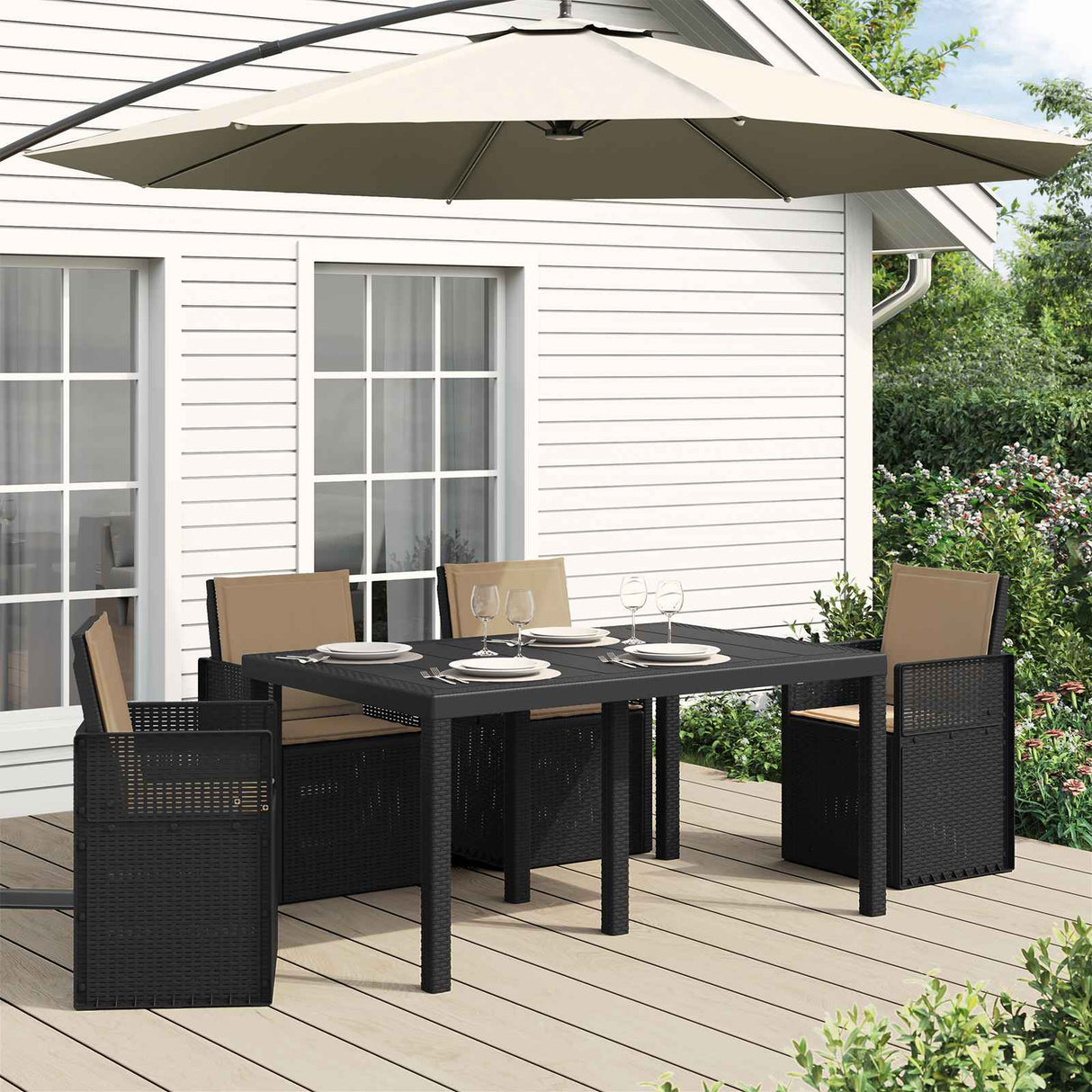 vidaXL Seat Cushions 2 pcs Cream 47 x 36 x 2 cm Polyester
