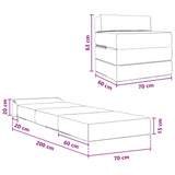 vidaXL Vouwbare Sofa Bed Lichtgrijs 70 x 60 x 63 cm Stof