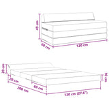 vidaXL Vouwbare Sofa Bed Lichtgrijs 120 x 60 x 49 cm Stof
