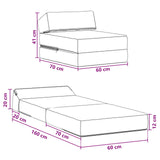 vidaXL Foldable Sofa Bed Light Grey 60 x 70 x 41 cm Fabric